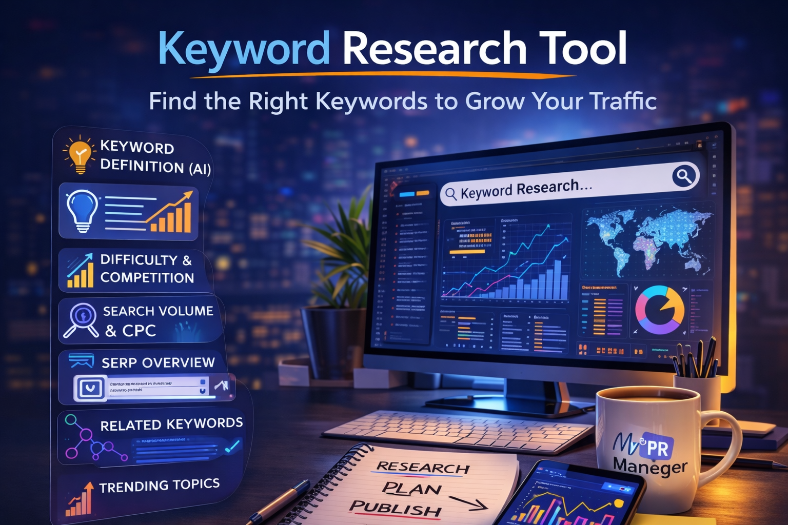 Keyword Research Tool for SEO & AI Search | My PR Manager