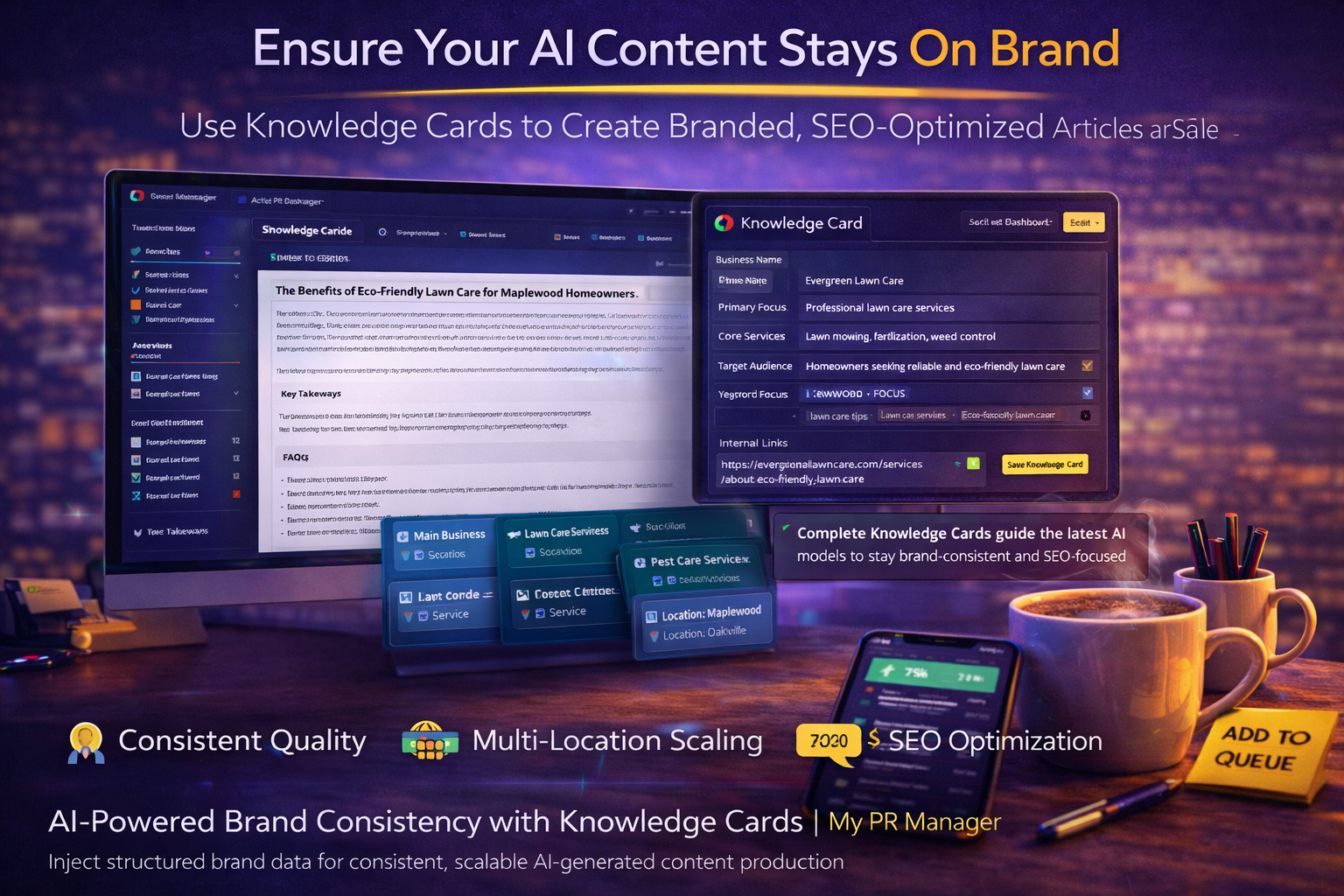 AI Knowledge Card Manager for Branded Content Creation | My PR Manager