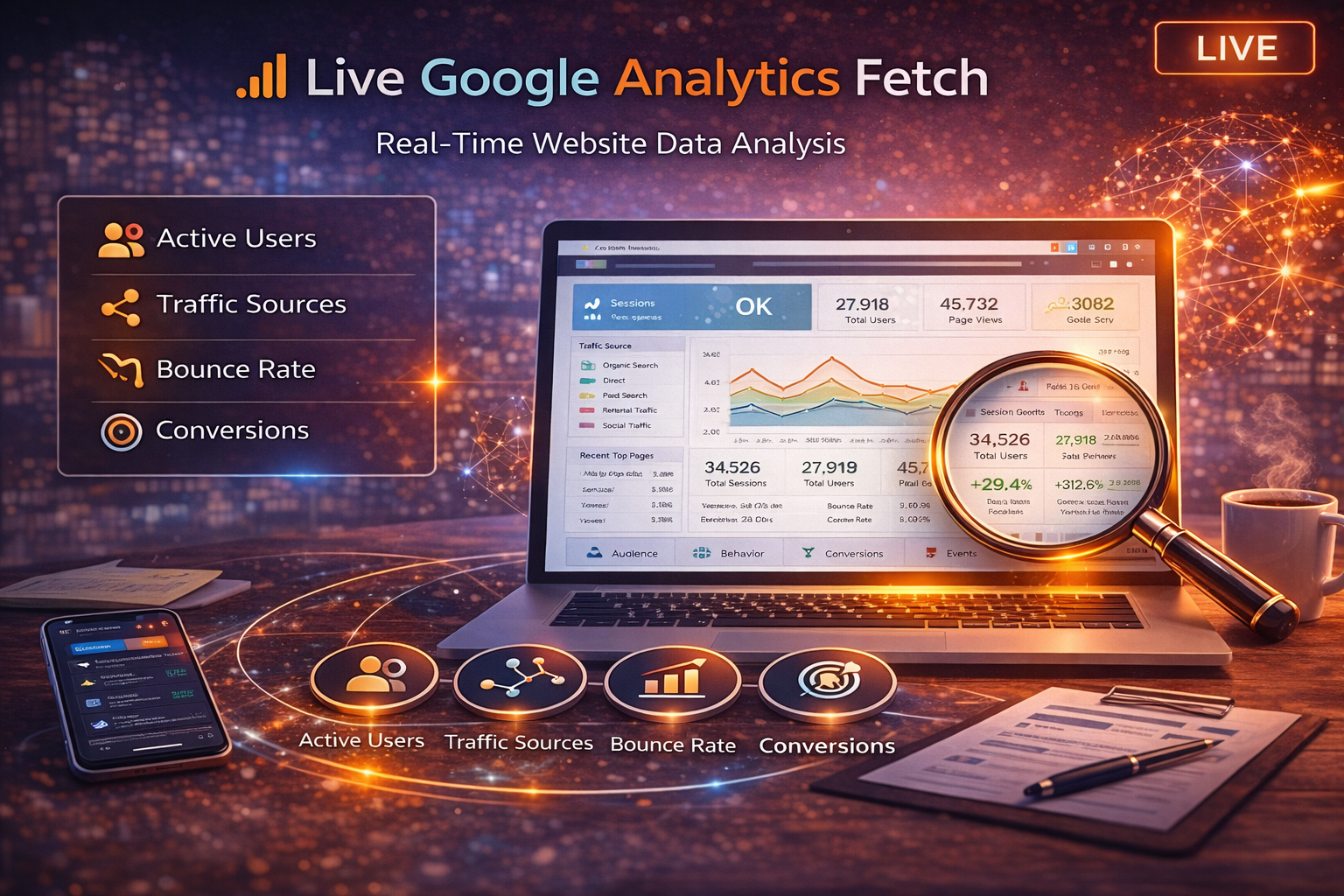Live Google Analytics Fetch: Real-Time Website Performance Insights | My PR Manager