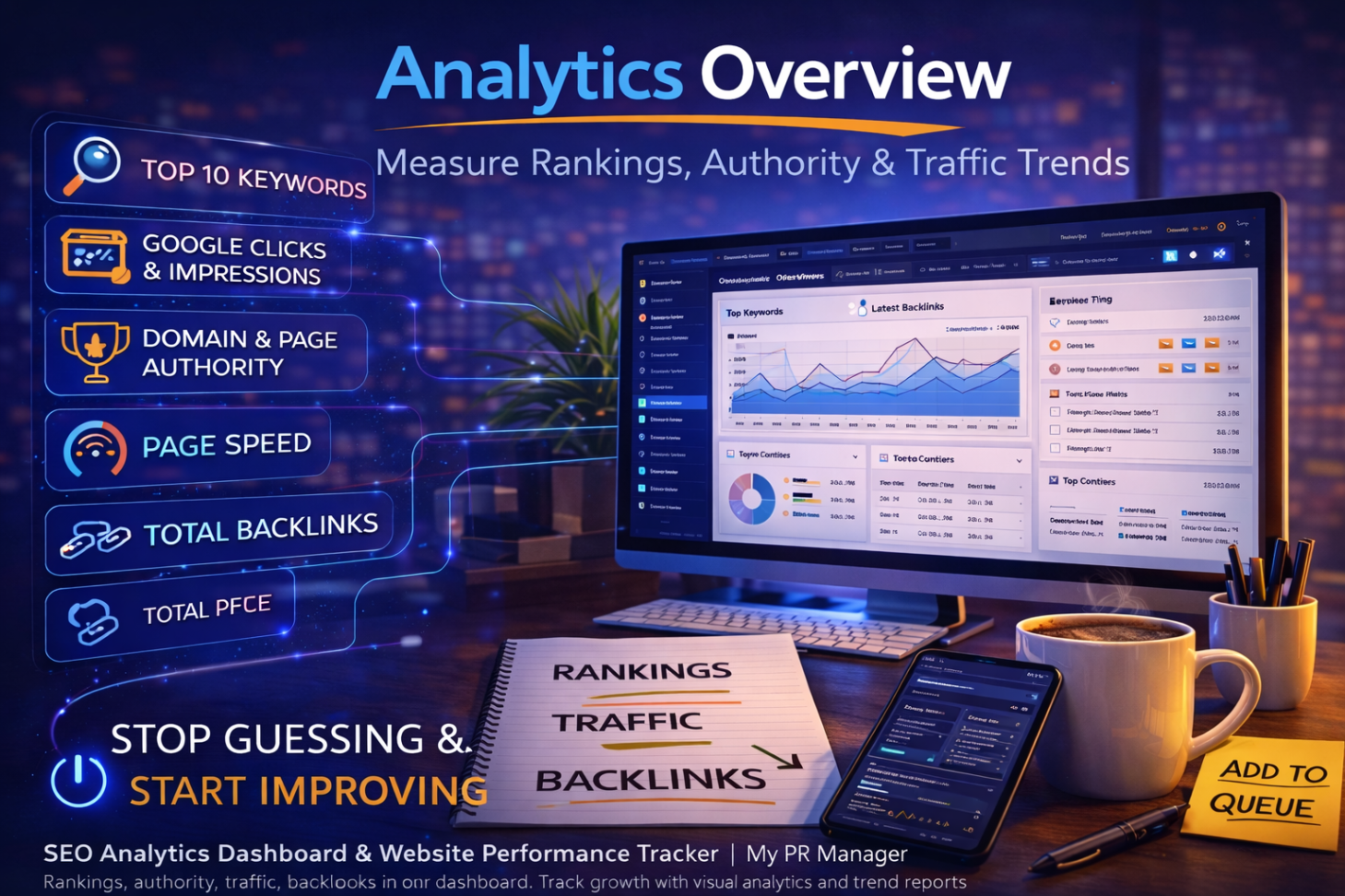 SEO Analytics Dashboard & Website Performance Tracker | My PR Manager