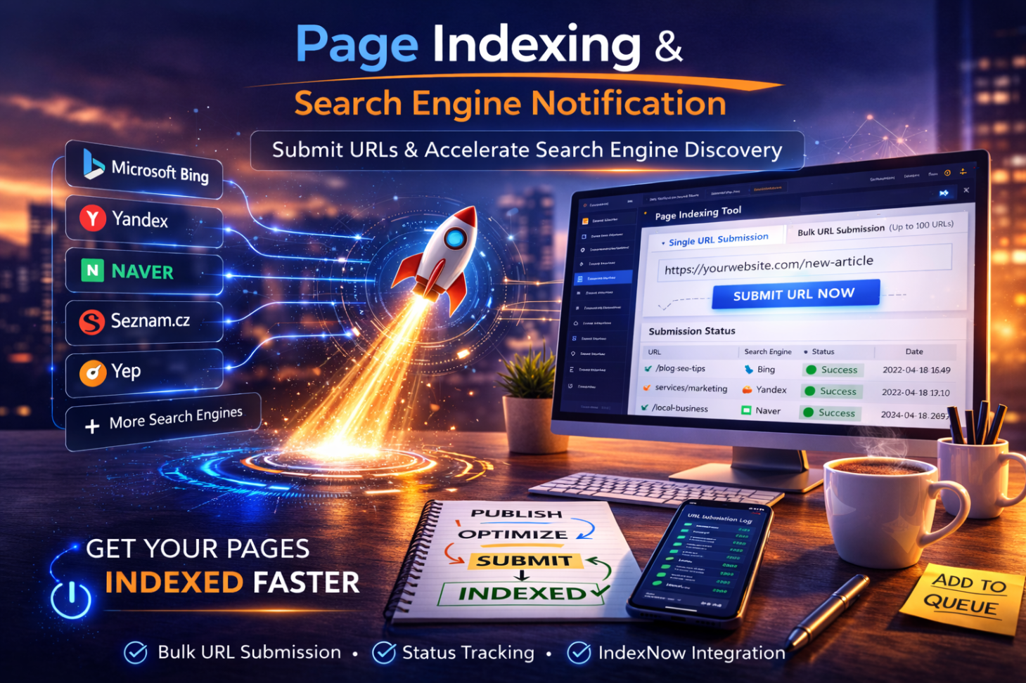 Submit URLs for Faster Indexing | My PR Manager Indexing Tool
