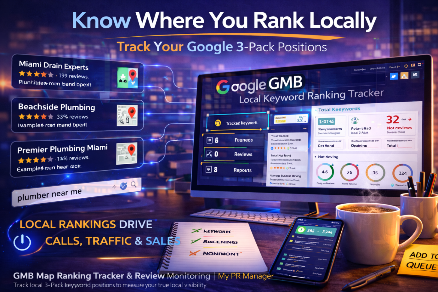 Google 3-Pack & GMB Local Ranking Tracker | My PR Manager