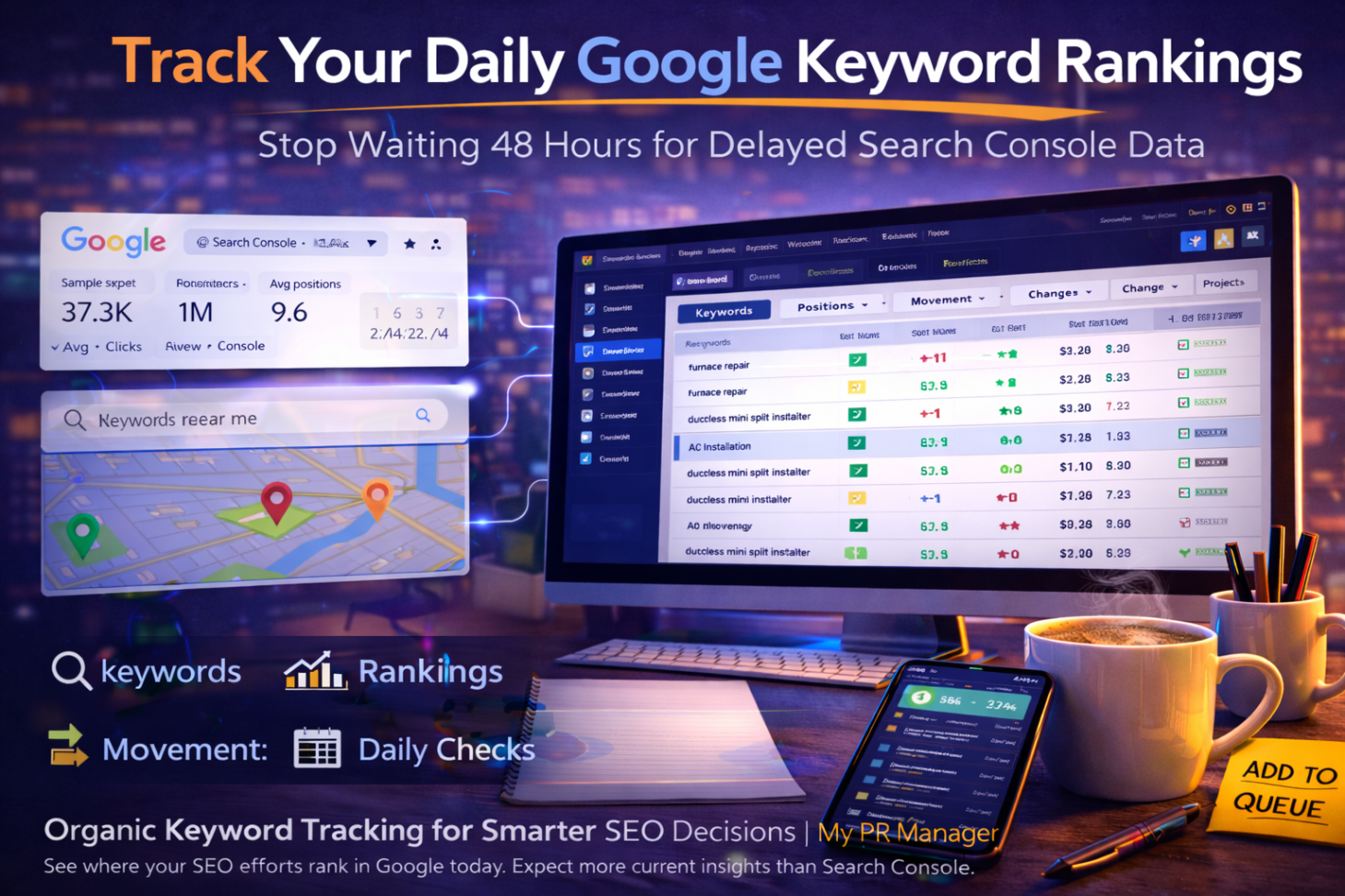 Daily Keyword Ranking Tracker for Google SEO | My PR Manager